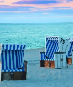 Sylt Beach Chairs At Sunset Paint By Numbers