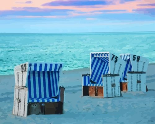 Sylt Beach Chairs At Sunset Paint By Numbers