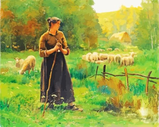 The Peasant Girl With Sheep Julien Dupre Paint By Numbers