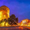 Thessaloniki White Tower At Night Paint By Numbers