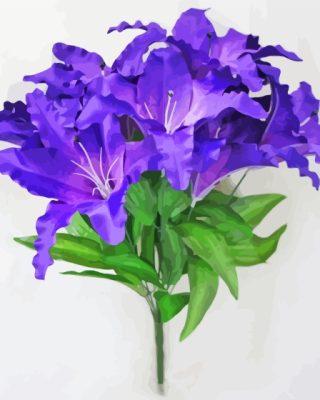 Tiger Purple Flowers Bouquet Paint By Numbers