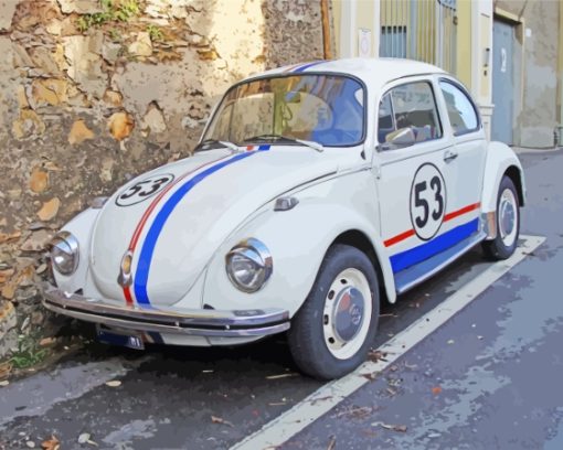 Volkswagen Herbie Car Paint By Numbers