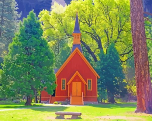 Yosemite Valley Chapel Paint By Numbers