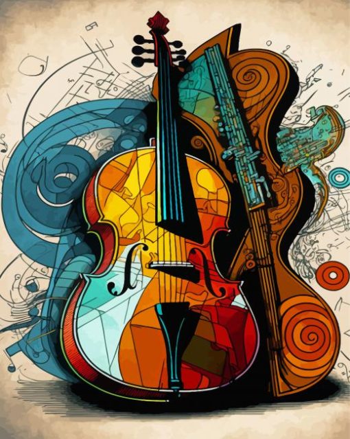 Abstract Double Bass Paint By Numbers