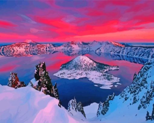 Aesthetic Crater Lake Paint By Numbers