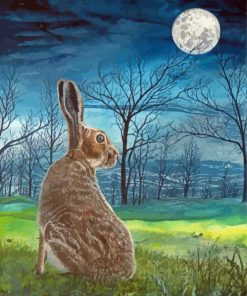 Aesthetic Moon Hare Paint By Numbers