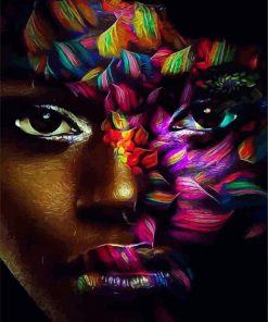 Aesthetic Black Lady With Colors Paint By Numbers