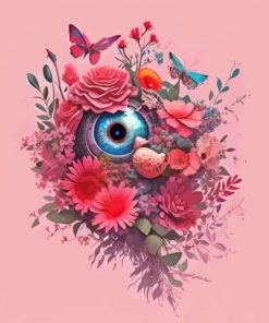 Aesthetic Foral Eye Paint By Numbers