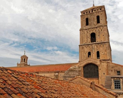 Arles Cathedral Tower Paint By Numbers