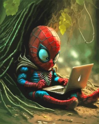 Baby Spiderman Paint By Numbers