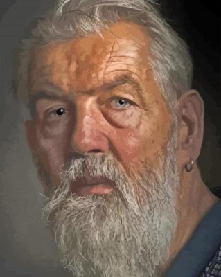 Bearded Old Man Face Paint By Numbers