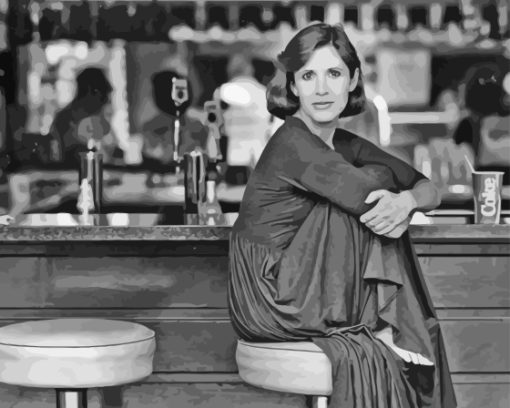 Black And White Carrie Fisher Paint By Numbers