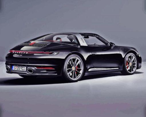 Black Porsche Targa Paint By Numbers