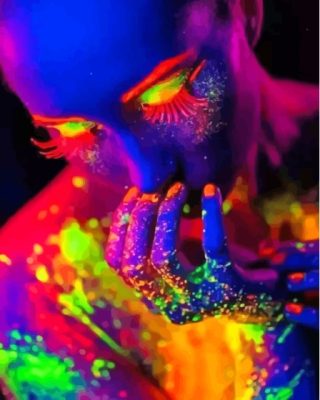 Colorful Neon Lady Paint By Numbers