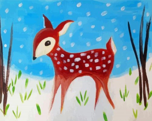 Winter Fawn Paint By Numbers