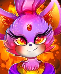 Cute Blaze The Cat Paint By Numbers