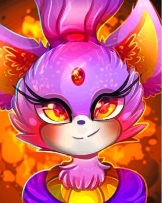 Cute Blaze The Cat Paint By Numbers