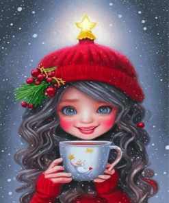 Cute Christmas Girl Paint By Numbers