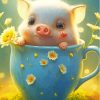 Cute Pig In A Mug Paint By Numbers