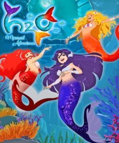 Disney H2o Mermaids Poster Paint By Numbers