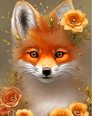 Floral Fox Paint By Numbers