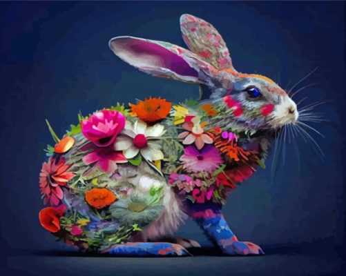 Floral Rabbit Paint By Numbers