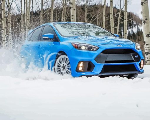 Ford Focus RS In The Snow Paint By Numbers