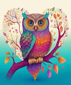 Heart Owl Paint By Numbers