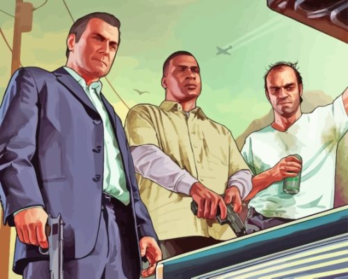 Michael Trevor Franklin Gta Game Paint By Numbers