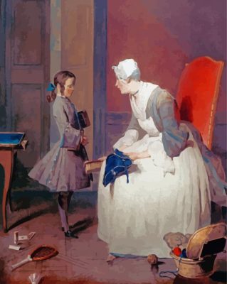 Mom And Daughter Jean Simeon Chardin Paint By Numbers