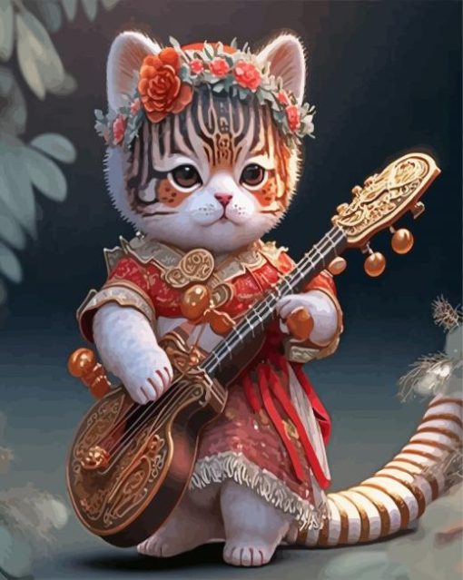 Musician Cat Paint By Numbers