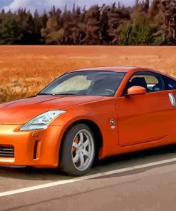 Orange Nissan 350z Paint By Numbers