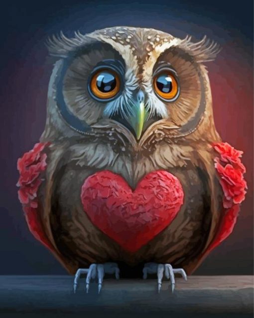 Owl Heart Paint By Numbers