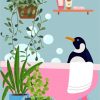 Penguin In Bath Paint By Numbers