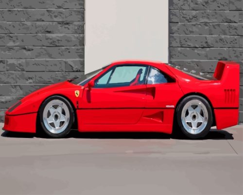 Red Ferrari F40 Paint By Numbers