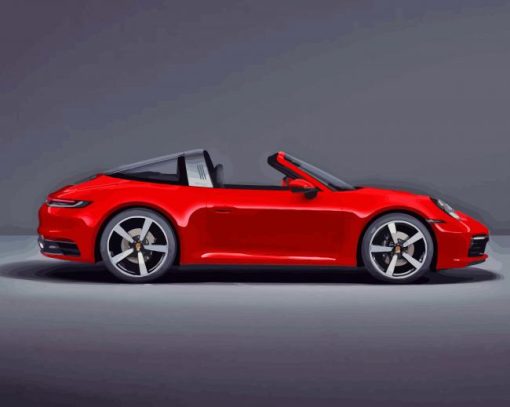 Red Porsche Targa Paint By Numbers