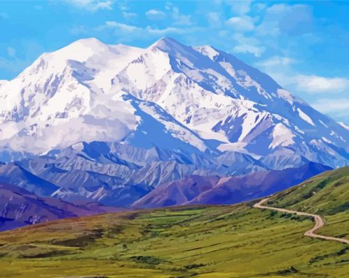 Snowy Denali Landscape Paint By Numbers