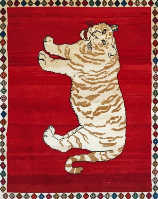 Tiger Cat On Persian Rug Paint By Numbers