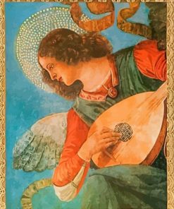 Vintage Angel Playing Mandolin Paint By Numbers