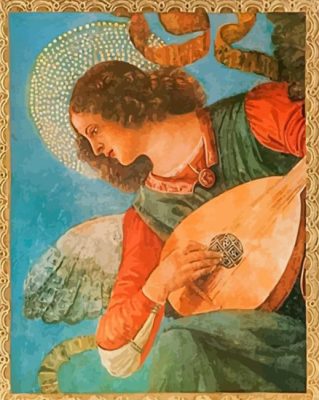 Vintage Angel Playing Mandolin Paint By Numbers