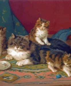 Vintage Cats And Persian Rug Paint By Numbers