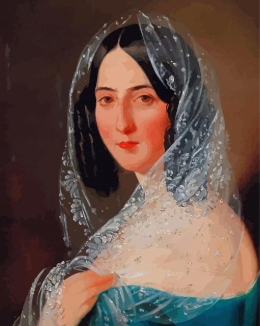 Vintage Woman With Lace Veil Paint By Numbers