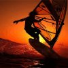 Windsurfer Silhouette At Sunset Paint By Numbers