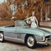 Woman With Mercedes Sl 300 Paint By Numbers
