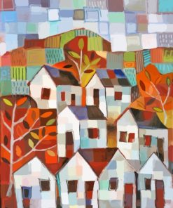 Abstract Autumn Houses Paint By Numbers