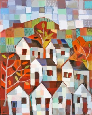 Abstract Autumn Houses Paint By Numbers