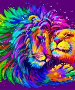 Aesthetic Colorful Lioness Paint By Numbers