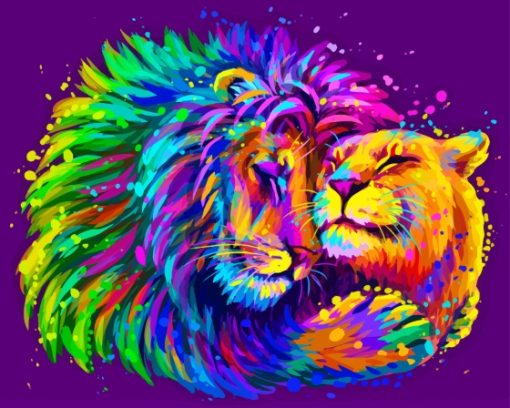 Aesthetic Colorful Lioness Paint By Numbers