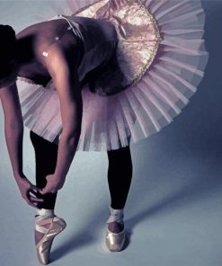 Ballerina Putting On Shoe Paint By Numbers