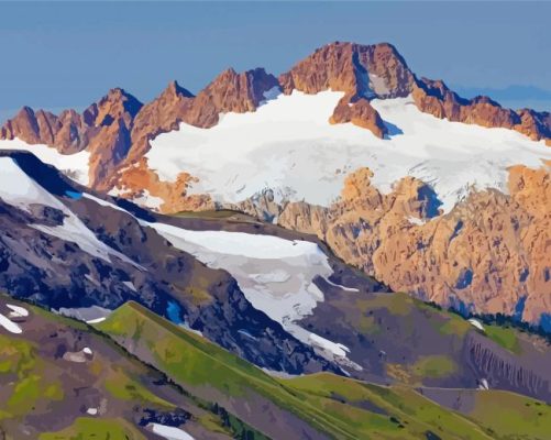 Beautiful View Of Twin Sisters Mountains Paint By Numbers